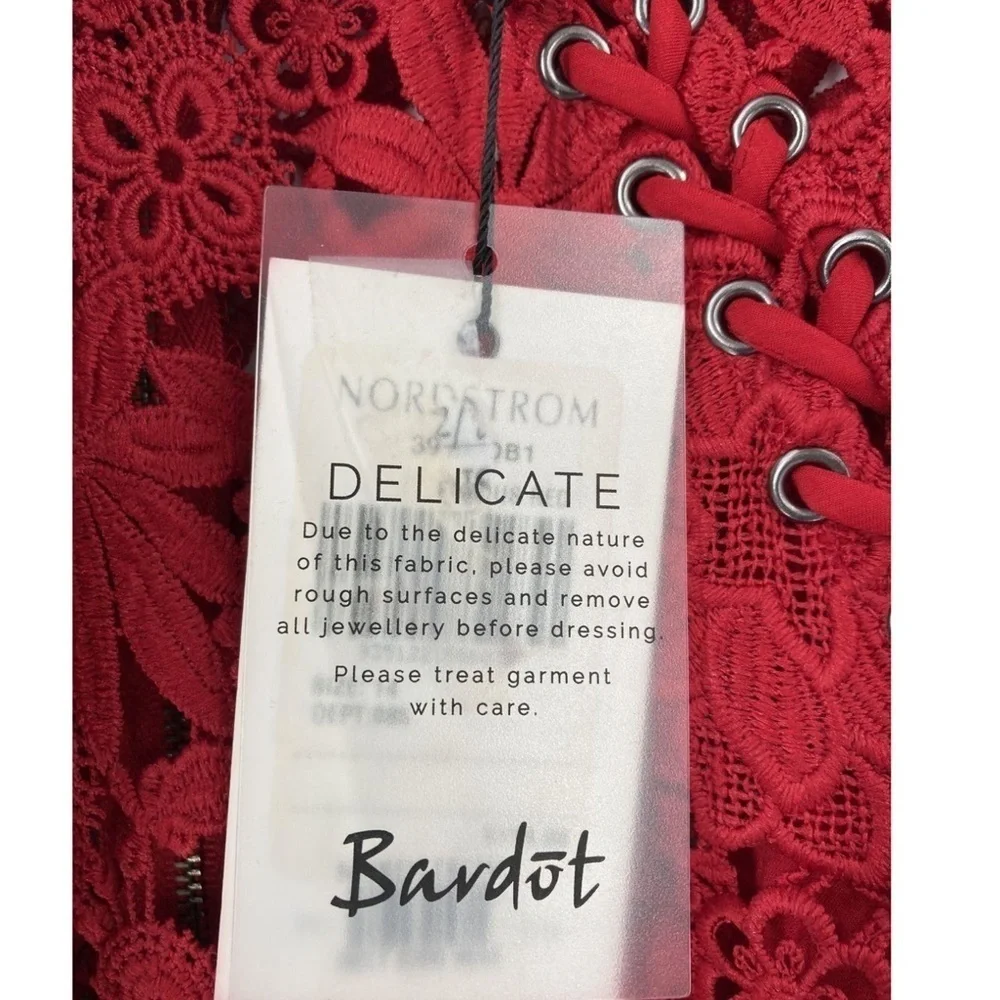 Bardot Brand New with tags, Elegant Red Lace Dress - Picture 6 of 7